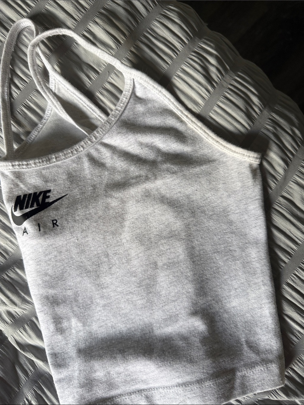 Nike White Cropped Camisole with Black Nike Air Logo - Picture 3 of 4